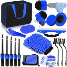 Produktbild: Herrfilk Auto Reinigungsset, 20 Pcs Autopflege Set, Auto Detailing Pinsel Auto Waschset für Auto Reinigung Innenraum und Außen, Lüftungsschlitz, Armaturenbrett, Motor, Rädern, Haushaltsreinigun, Blau