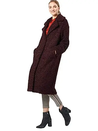 Produktbild: Herrlicher Damen Tabby Fake Fur Mantel, Rot (Windsor 316), 36 (Herstellergröße: S)