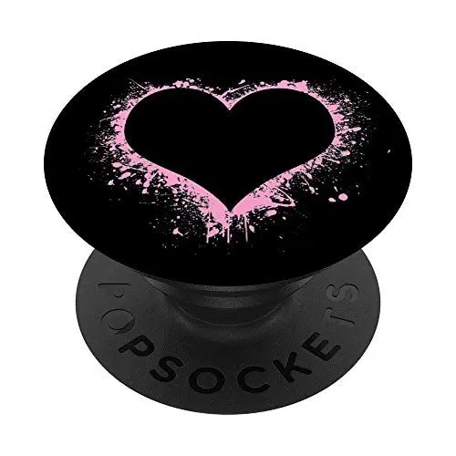 Produktbild: Herz Heart Love Liebe Hertz Schwarz Rosa Rosarot Pink Black PopSockets Klebender PopGrip
