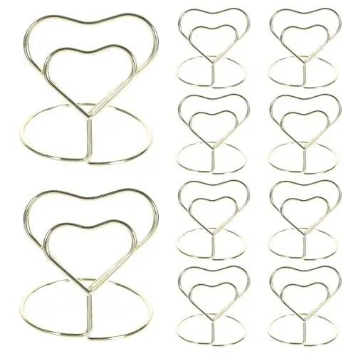 Produktbild: Herz Tischkartenhalter: 10stück Tischkartenhalter Hochzeit Gold Clip Herz Kartenhalter Platzkartenhalter Hochzeit Metall Foto Kartenhalter