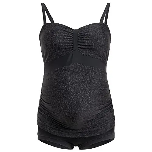 Produktbild: Herzmutter Umstandstankini-Umstandsbadeanzug - Bademode Schwangerschaft - Badeanzug für Schwangere - Unterbauch-Hose - Bandeau-Tankini - 7000 (M, Tupfen)