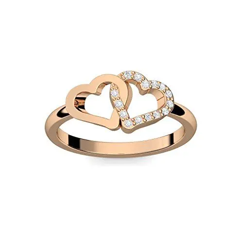 Produktbild: Herzring Rosegold Herz Ring Verlobungsringe Rosegold vergoldet Zirkonia Stein + LUXUSETUI! Goldring Ring Zirkonia wie Diamant Ringe Heiratsantrag Verlobung Geschenke Frauen FF206 VGRSZIFA54