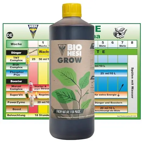 Produktbild: Hesi Bio Grow 1L, Hesi Bio-Grow Dünger für kräftiges Wachstum, Organischer Dünger für gesunde Pflanzen, Biogrow Hesi Dünger 1 Liter – Optimale Nährstoffversorgung für Indoor- und Outdoor-Anbau