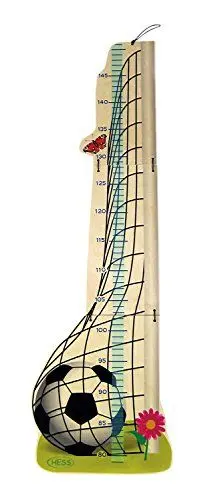 Produktbild: Hess Holzspielzeug 14627 - Messlatte aus Holz für Kinder, Serie Fußball, handgefertigt, klappbar, geeignet für eine Körpergröße von ca. 80 bis 148 cm