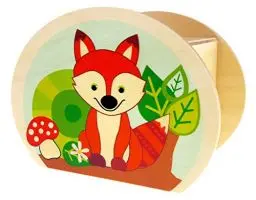 Produktbild: Hess Holzspielzeug 15216 - Spardose aus Holz mit Schlüssel, Serie Waldtiere, handgefertigt, Geschenk für Kinder zum Geburtstag, ca. 11,5 x 8,5 x 6,5 cm groß