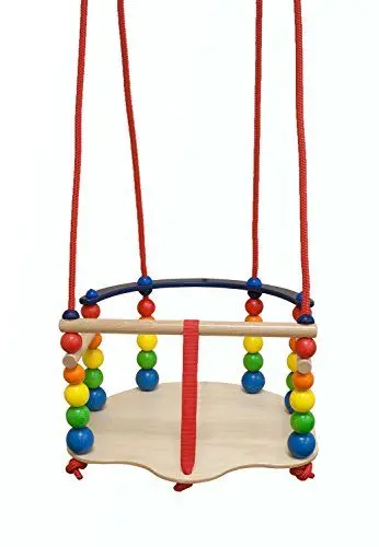 Produktbild: Hess Holzspielzeug 31103 - Gitterschaukel aus Holz, handgefertigt, für Kinder ab 12 Monaten, ca. 37 x 36 x 22 cm, für Garten und Terrasse