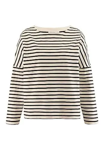 Produktbild: hessnatur Ringel-Shirt Damen Heavy Slub Oversize aus Reiner Bio-Baumwolle | nachhaltig und fair hergestellt (Fair Wear Foundation)