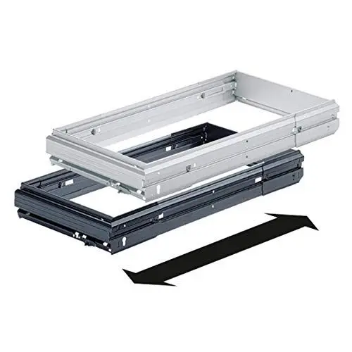 Produktbild: HETTICH 1084125 Systema Top 2000 Hängeregistratur-Rahmen für Schrankwände, Außenbreite 1032-1204 mm Korpustiefe 360 mm, Stahl schwarz, Silber