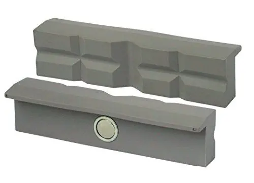 Produktbild: HEUER Schraubstockbacken/Schutzbacken (rechtwinkelig, planparallel, integrierte Spezialmagnete, passend zu Schraubstock 120 mm, Material: Polyurethan) 108120