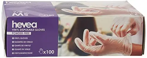 Produktbild: Hevea - Einweghandschuhe aus Vinyl. Puder- und latexfrei. Packung aus 10 Kartons mit je 100 Handschuhen. Größe: M (mittel)