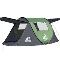 Produktbild: Wurfzelt Pop Up Zelt 2-4 Personen Camping Zelt mit Vorzelt Automatik Ultraleichtes Familienzelt Sekundenzelt Sonnenschutz Cabana Zelt für Outdoor Camping Festival, Großes Armeegrün(Armeegrün, L)