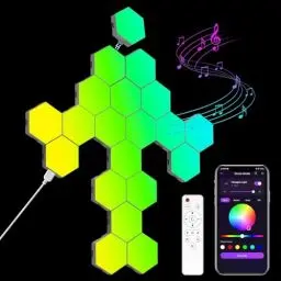 Produktbild: Hexagon LED Panel - RGB Smart LED Panel Lights Hexagon Wall Lights Gaming Wall Light Music Sync Light Panels Gaming Mood Lights Decoration (20 Pack)