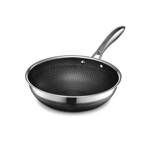 Produktbild: HexClad Hybrid Non-Stick Wok, 10-Zoll, Stay-Cool-Griff, Geschirrspüler sicher, Induktionsbereit, kompatibel mit allen Kochfeldplätzen