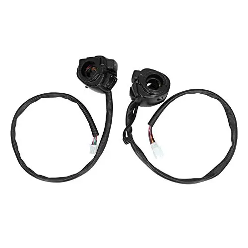 Produktbild: Hexen 1, Motorrad-Steuerschalter 1 2 Stück 1 Zoll Motorrad-Lenkerschalter Scheinwerfer-Blinker-Horn-Getriebe-Steuerknopf Universalelektroversilberung (Schwarz)