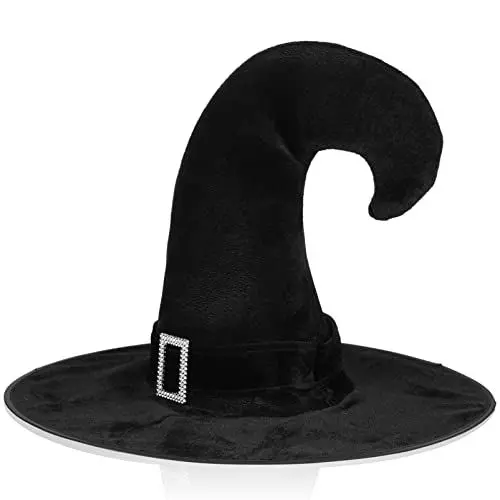 Produktbild: Hexen Hut Dekorationen mit Hexenhüten Hexenkostümhut Schwarze Kappe schwarze Hexenhüte halloween kopfschmuck halloween kopfbedeckung Hexenmützen Maskerade-Partyhut Polyester Black LIFKOME