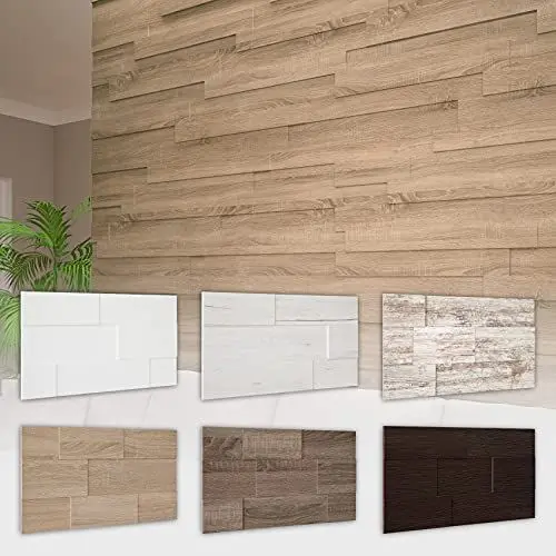 Produktbild: HEXIM Wandverkleidung - Stilvolle 3D Paneele mit 7 Verlegevarianten, Holzpaneele aus MDF - (4,52qm Weiß) Holzverblender moderne Wandfliese Dekorbretter Wandpaneel