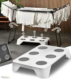 Produktbild: HEYDRY® Wäschetrockner für Wäscheständer - Energiesparende und Platzsparende Alternative zu herkömmlichen Trocknern - mobiler Lufttrockner - Tropfwasser geschützt - Made in Germany (weiß)
