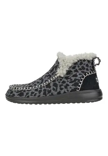 Produktbild: HEYDUDE Denny Leopard Damen - Slippers flache Schuhe - Ankle Boots - Mokassin Stil, Black Leopard, 40