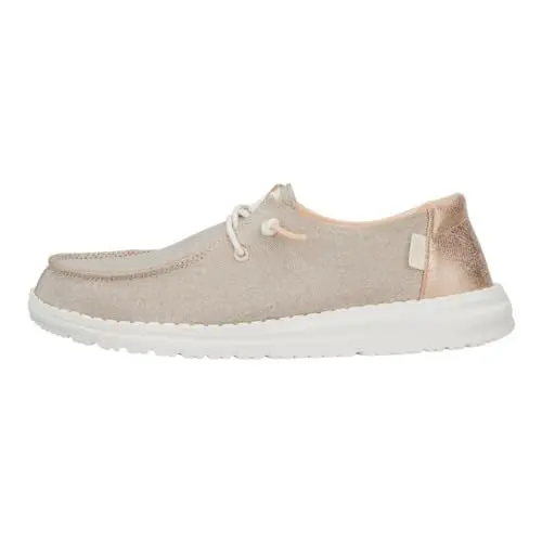 Produktbild: HEYDUDE Wendy Metallic Sparkle Damen - Slip on Flache Schuhe - Mokassin Stil, Rose Gold, 37