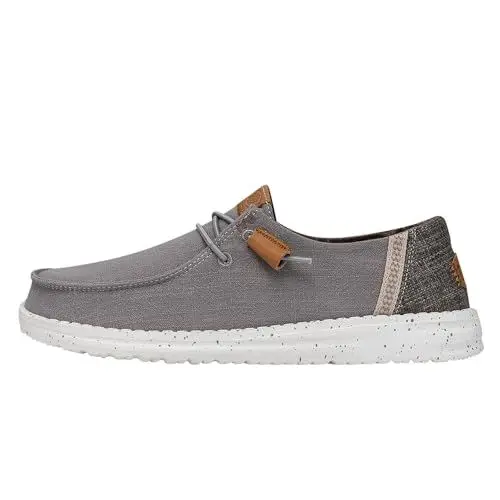 Produktbild: HEYDUDE Wendy Washed Canvas Damen - Slip on Flache Schuhe - Mokassin Stil, Grey, 41