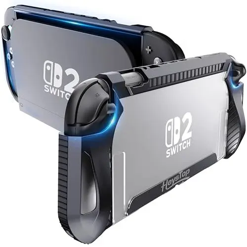 Produktbild: HEYSTOP Switch 2 Hülle für Nintendo Switch 2, Dockable TPU Schutzhülle für Switch 2 Konsole Zubehör Griffe Hülle mit Daumenkappen für Nintendo Switch 2 Modell