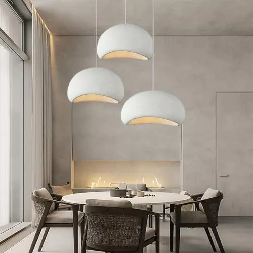 Produktbild: HEYUN Kreative Wabi-sabi Pendelleuchte E27 Weißer Polyethylen-Kronleuchter Moderne Esstisch Hängeleuchte 3-flammig Innenbeleuchtung Verstellbare Heimdekoration Für Esszimmer Küche Inselleuchte(A1)