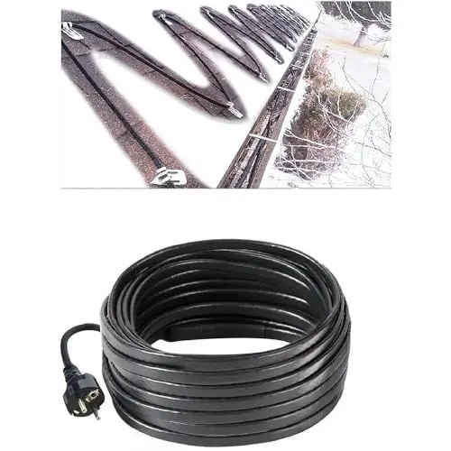 Produktbild: H&G lifestyles 30M Elektrische Heizband für Dach Schnee Enteisungs Selbstregulierend Heizkabel Frostschutzkabel Dachrinnenheizung Begleitheizung Wasserdicht Wärmekabel Frostschutz 230V,30M,26W/M