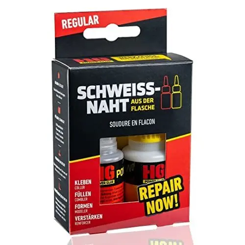 Produktbild: HG POWER GLUE Die Schweißnaht aus der Flasche 2k Sekundenkleber extra stark Starker Profi Reparatur Kleber Industriekleber für Kunststoff Gummi Stein Keramik (1x20g + 1x40g)