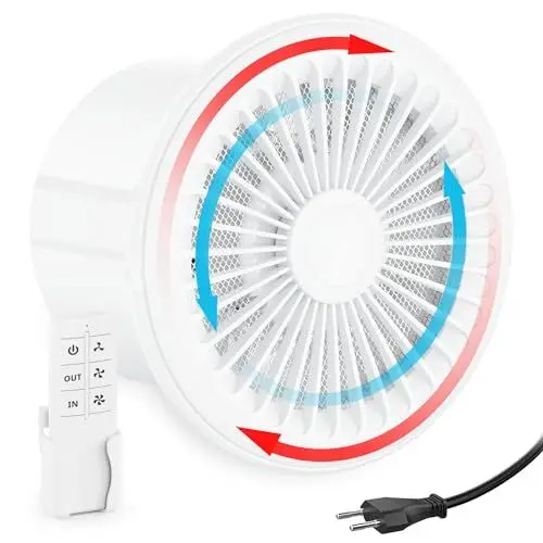 Produktbild: HG Power 150mm Abluftventilator 2 Richtungen Badlüfter mit Fernbedienung 3 Geschwindigkeiten Lüfter Leise mit Speicherfunktion für Bad Küche WC Garage Keller Auspuff und Einlass Belüftung