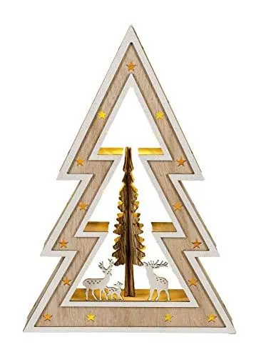 Produktbild: HGD CLSP45-1201 Weihnachtsdekoration, Holz, farbig, groß