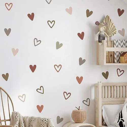 Produktbild: HGDESIGN® Wandtattoo Wandaufkleber Wandsticker Blumen Herz Baum Wanddeko für Kinderzimmer Babyzimmer Kind Baby Junge Mädchen (B)