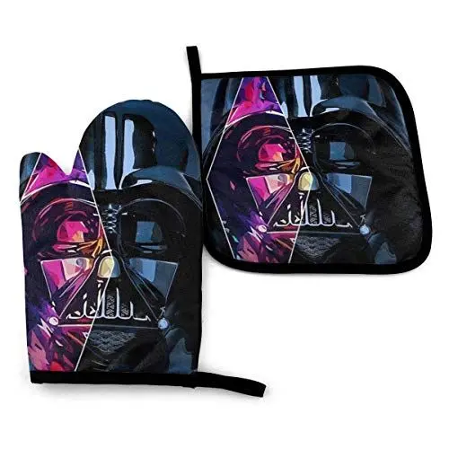 Produktbild: HGFK Special Star War Ofenhandschuh und Topflappen-Küchenset, hitzebeständige sichere Handschuhe zum Grillen, Backen, Kochen
