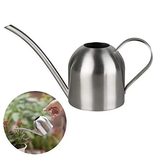 Produktbild: Gießkanne aus Edelstahl, klein, lange Öffnung, Gießkanne für Haus, Innen- und Außenbereich, Garten, Sukkulenten, 500 ml (Silber)