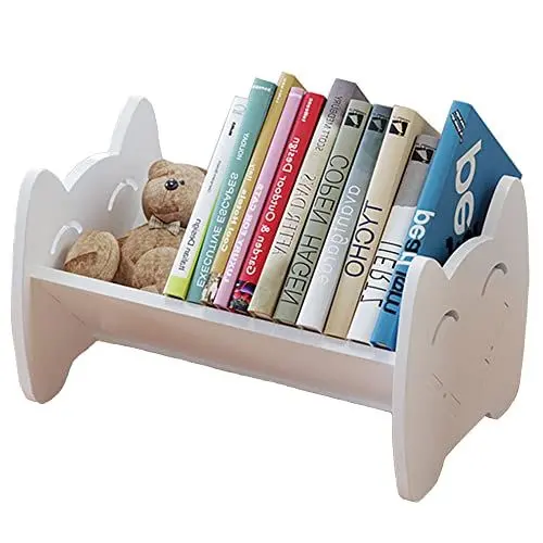 Produktbild: Hggzeg Kinder-Bücherregal, kleiner Schreibtisch, Kinder-Bücherregal, Aufbewahrungsregal, weißer Buch-Organizer für Kinderzimmer (weiß)