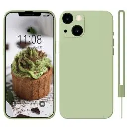 Produktbild: HGH Silikon Hülle Kompatibel mit iPhone 13 Hülle mit Kette, Ganzkörperschutz handyhülle mit Seidig-Weicher Berühren, Hülle mit Mikrofaser-Futter für iPhone 13 case Cover 6,1 Zoll, Matcha-Grün