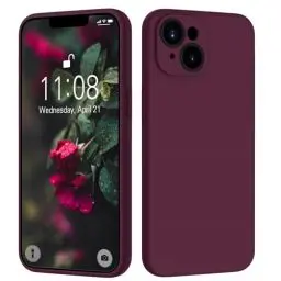 Produktbild: HGH Silikon Hülle für iPhone 13 Hülle, Hanyhülle für iPhone 13 Dünn, Schutzhülle Case Cover Innenfutter Abdeckung,360° Voll abgedeckte stoßfeste Handyhülle für iPhone 136.1'' Dunkelkirsch