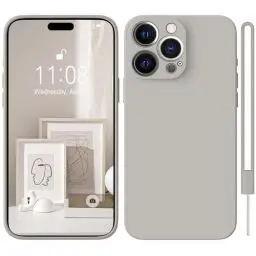 Produktbild: HGH für iPhone 15 Pro Hülle Silikon mit 1 Lanyard, Handyhülle für iPhone 15 Pro Case Ultra Dünne Rundumschutz mit Weichem Microfiber-Innenfutter Stoßfeste Schutzhülle für iPhone 15 Pro 6.1