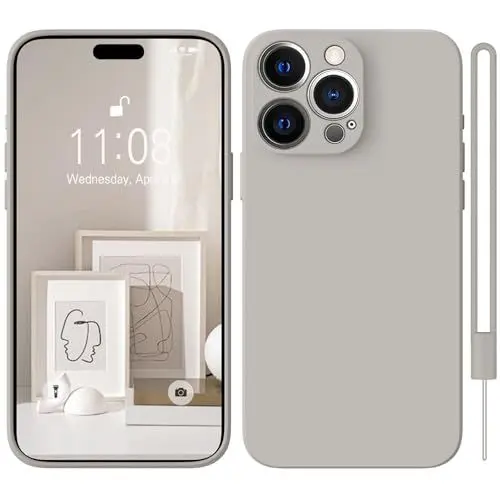 Produktbild: HGH für iPhone 15 Pro Hülle Silikon mit 1 Lanyard, Handyhülle für iPhone 15 Pro Case Ultra Dünne Rundumschutz mit Weichem Microfiber-Innenfutter Stoßfeste Schutzhülle für iPhone 15 Pro 6.1