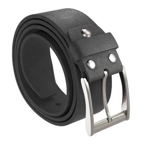 Produktbild: H&H Gürtel Herren Ledergürtel Schwarz für Männer Leder Anzug Jeans 38mm breit kürzbar (Bund 110 cm/Länge 125 cm)