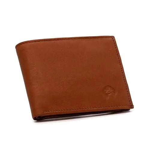 Produktbild: H&H Schmale Geldbörse Herren - Portemonnaie Geldbeutel | 100% Handmade Echt-Leder klein small Soft (Braun matt)