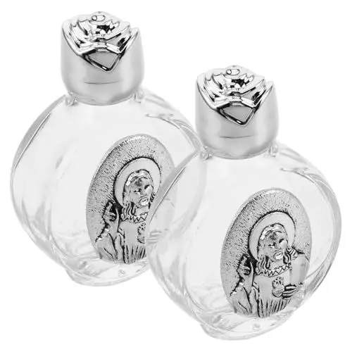 Produktbild: HIAKDOFT 2stücke Dekorative Religiöse Kristallglasflaschen Mit Prägung Tragbare Wasserbehälter Für Rosenwasser Elegantes Für Persönlichen Gebrauch