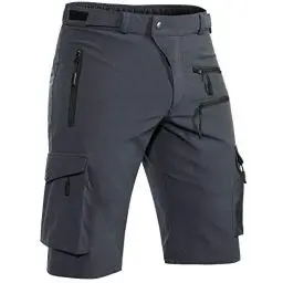 Produktbild: Hiauspor Shorts Herren, Sommer Leichte Schnelltrocknend mit 5 Taschen Cargo Bermuda Wanderhose Sport Chino Trekking Outdoor MTB Hose Männer Kurz Atmungsaktiv Stretch (Dunkelgrau, L)