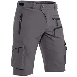 Produktbild: Hiauspor Shorts Herren, Sommer Leichte Schnelltrocknend mit 5 Taschen Cargo Bermuda Wanderhose Sport Chino Trekking Outdoor MTB Hose Männer Kurz Atmungsaktiv Stretch (Grau, XL)
