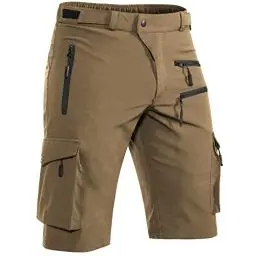 Produktbild: Hiauspor Shorts Herren, Sommer Leichte Schnelltrocknend mit 5 Taschen Cargo Bermuda Wanderhose Sport Chino Trekking Outdoor MTB Hose Männer Kurz Atmungsaktiv Stretch (Khaki, XL)