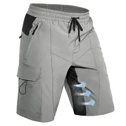 Produktbild: Hiauspor Wanderhose Herren Kurz MTB Hose Leichte Schnelltrocknend Cargo Bermuda Chino mit 5 Taschen Männer Wandershorts Outdoor Trekking Shorts Sommer Stretch Mountainbike,Arbeit,Sport(Limette Weiß,M)