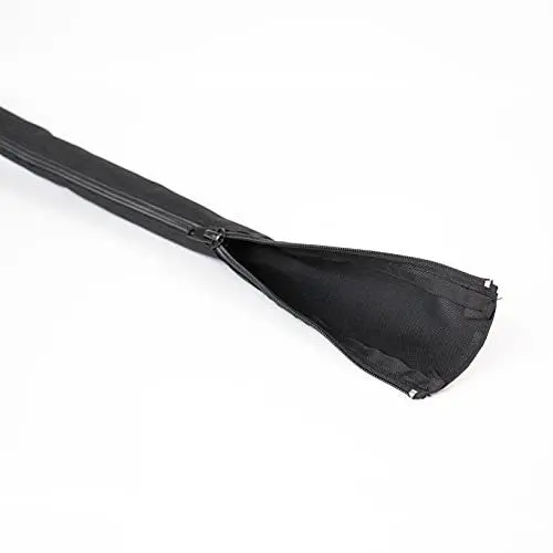 Produktbild: Hicab 80 cm Kabelschlauch mit Reissverschluss, schwarz. Aus blickdichtem Gewebe für eine sichere sowie einfache Kabelbündelung.
