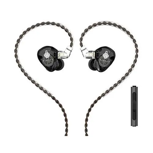 Produktbild: HIDIZS MS1-Rainbow In-Ear-Monitor-Kopfhörer, hochauflösende IEMs-Kopfhörer mit abnehmbarem Kabel, Polymermembran HiFi-Bassgeräuschunterdrückung Sportkopfhörer für Android-Smartphones