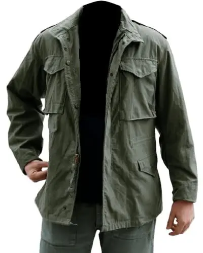 Produktbild: Hifacons John Rambo Cargojacke aus Baumwolle | M65 Feldjacke Militär US Army Mantel Jacke (Regular, Big & Tall und Short), grün, 3XL