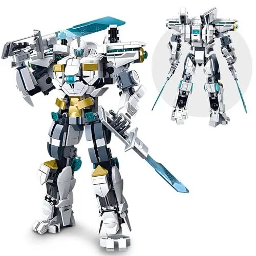Produktbild: HIGH GODO Action Mech Roboter aus Klemmbausteinen, 561 Teile Bausteine Transforming Roboter Spielzeug, Actionfigur-Modell mit Gelenkteilen, Creator Geschenke für Kinder Jungen und Mädchen