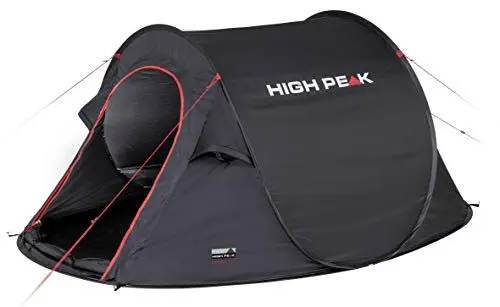 Produktbild: High Peak Wurfzelt Vision 3, Pop Up Zelt für 3 Personen, Festivalzelt freistehend, super leichtes Schnellöffnungs, 2000 mm wasserdicht, Ventilationssystem, Moskitoschutz, 235 x 180 x 100 cm